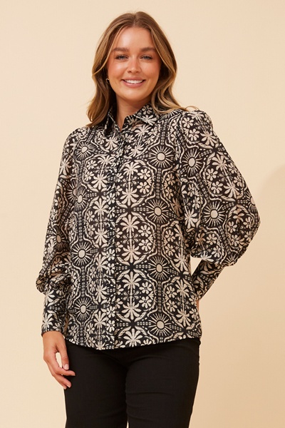 BELLE ABSTRACT PRINT SHIRT