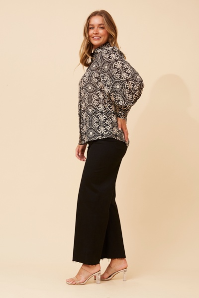 BELLE ABSTRACT PRINT SHIRT