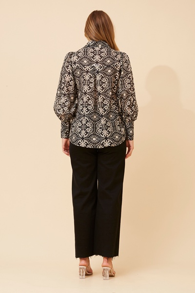 BELLE ABSTRACT PRINT SHIRT