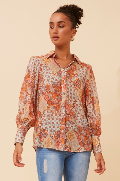 BELLE PATCHWORK PRINT SHIRT