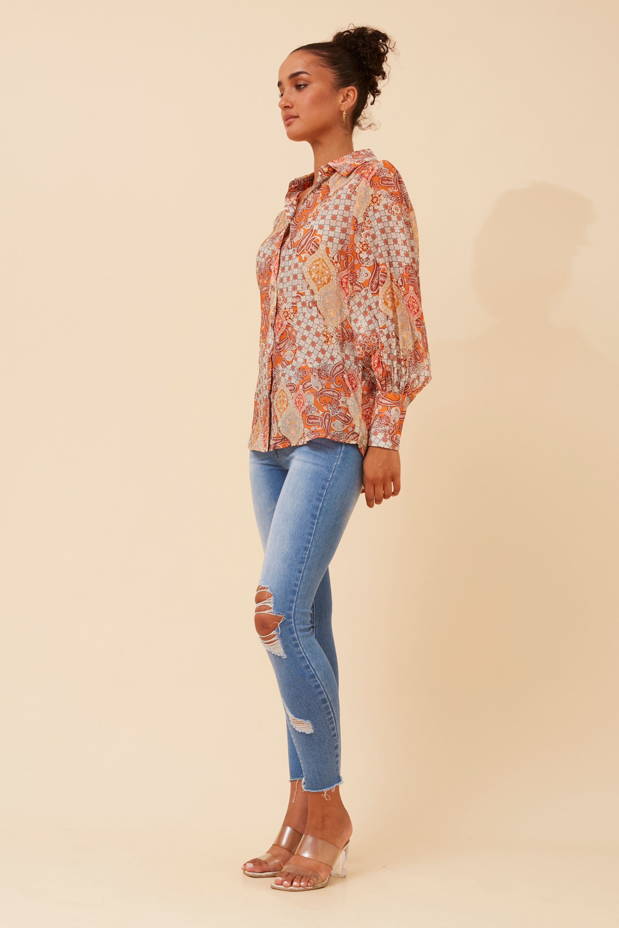 BELLE PATCHWORK PRINT SHIRT