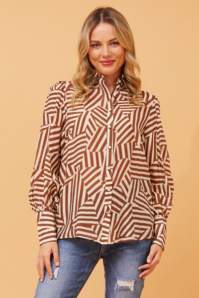 BELLE PATCHWORK STRIPED SHIRT