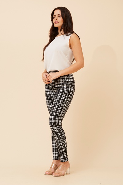 BELLEANNE CHECK PRINT LEGGINGS
