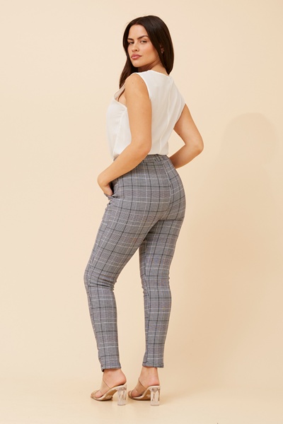BELLEANNE CHECK PRINT LEGGINGS