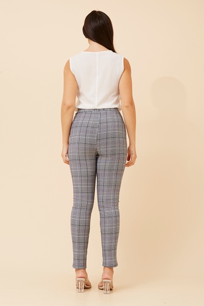 BELLEANNE CHECK PRINT LEGGINGS