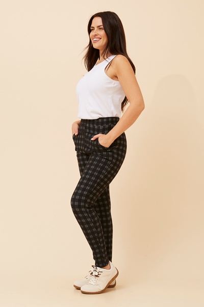 BELLEANNE CHECK PRINT LEGGINGS