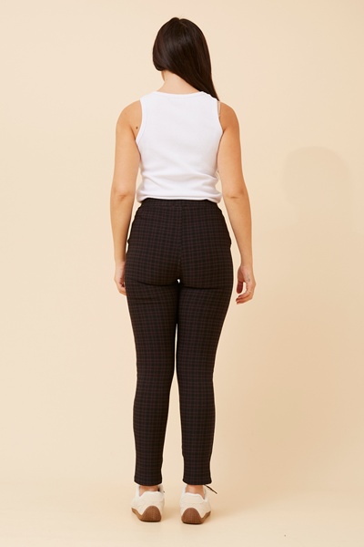 BELLEANNE CHECK PRINT LEGGINGS