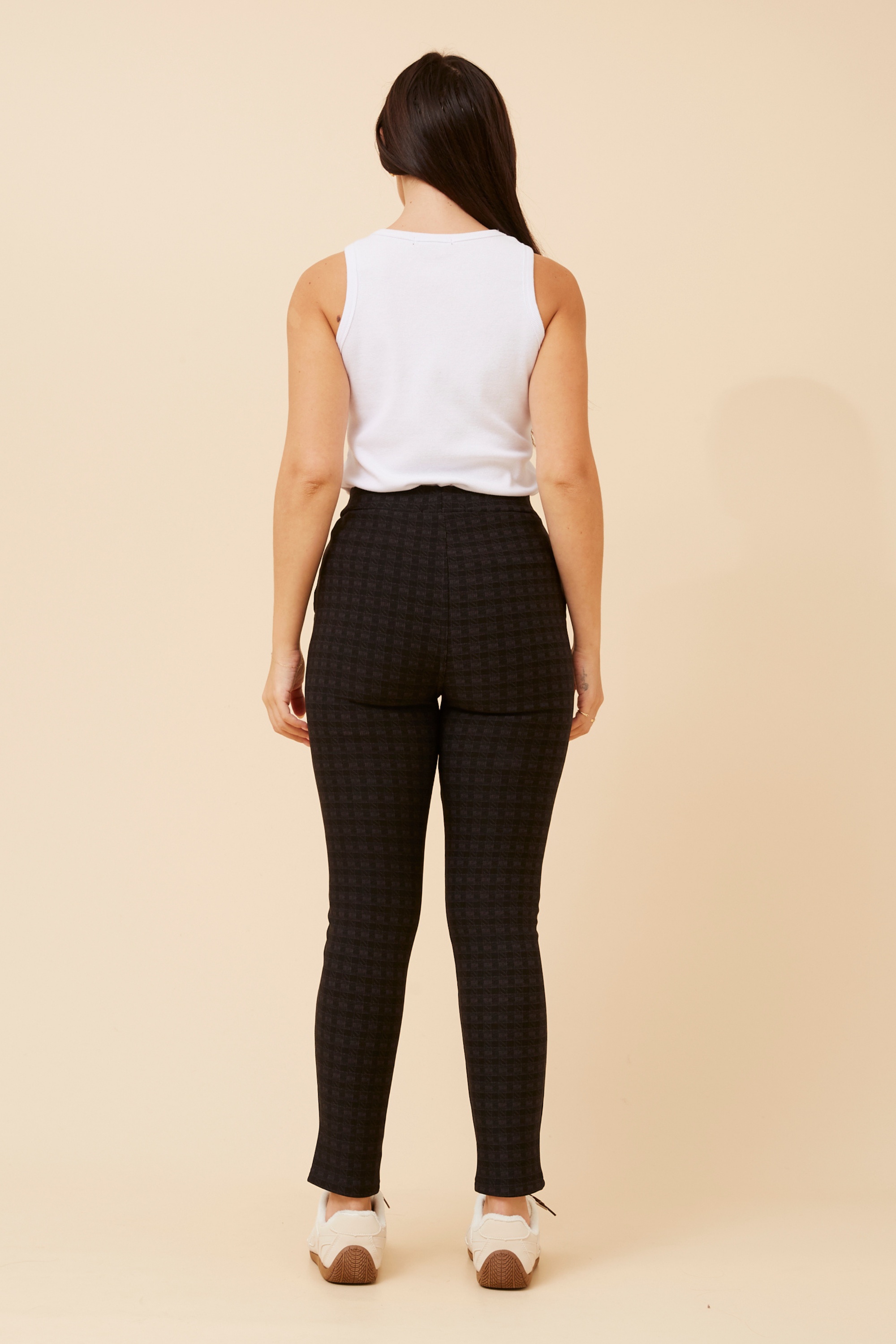 BELLEANNE CHECK PRINT LEGGINGS