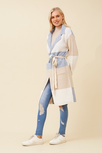 BENATA COLOURBLOCK KNIT COATIGAN