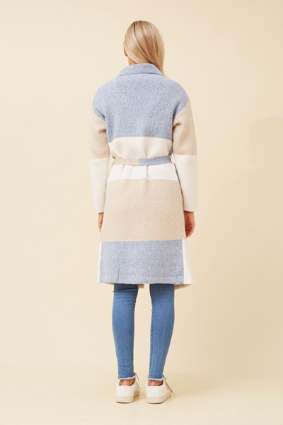 BENATA COLOURBLOCK KNIT COATIGAN