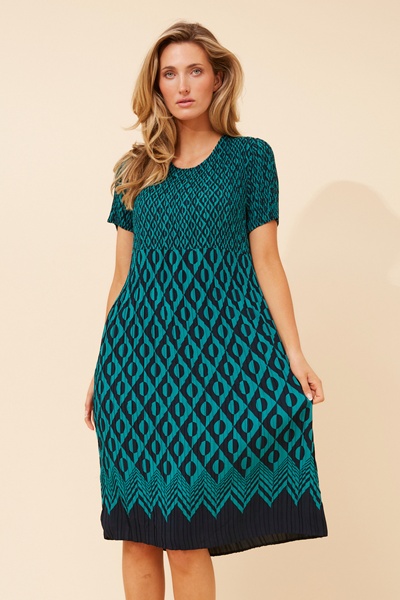 BERNIE ABSTRACT PRINT MIDI DRESS