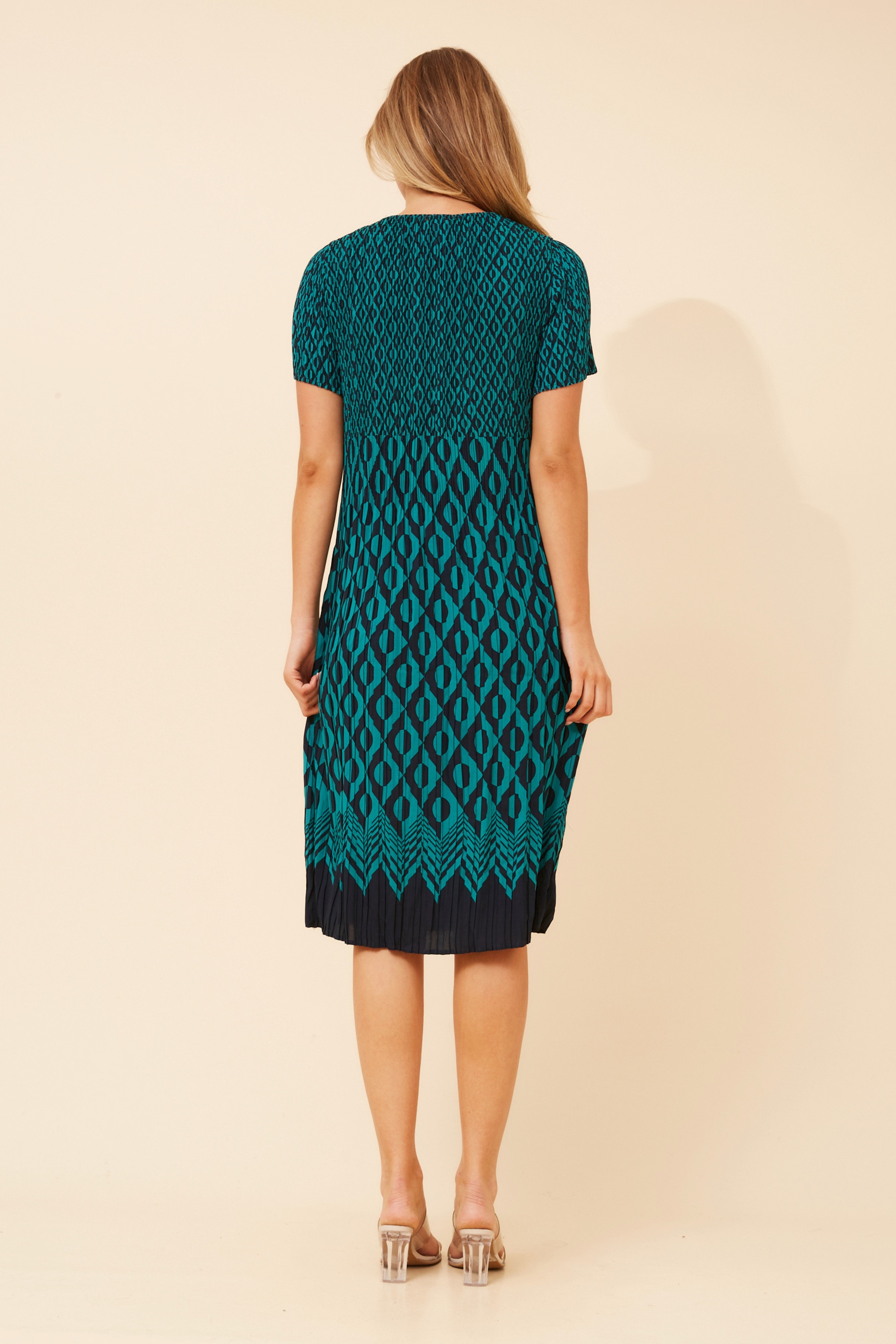 BERNIE ABSTRACT PRINT MIDI DRESS