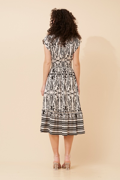 BERTA BORDER PRINT DRESS