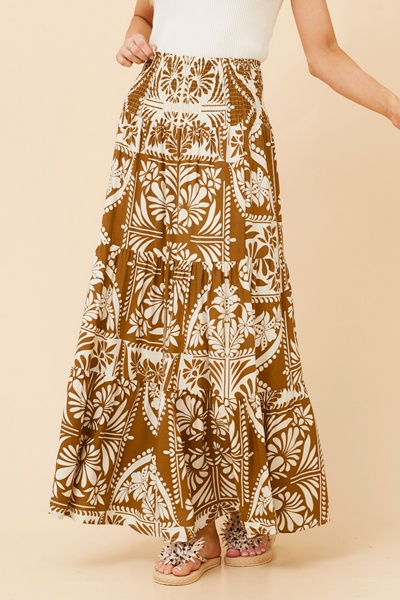 BETTINA ABSTRACT PRINT MAXI SKIRT
