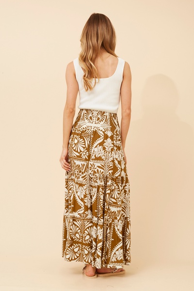 BETTINA ABSTRACT PRINT MAXI SKIRT