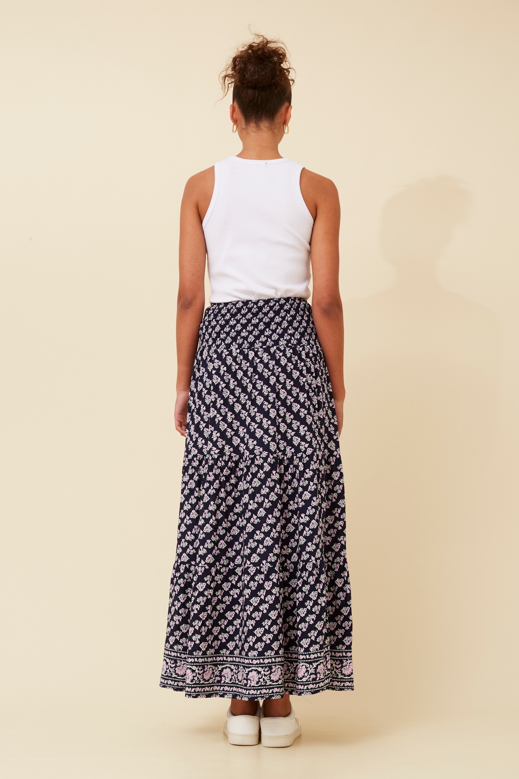 BETTINA BORDER PRINT MAXI SKIRT