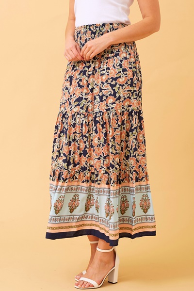 BETTINA FLORAL BOHO MAXI SKIRT