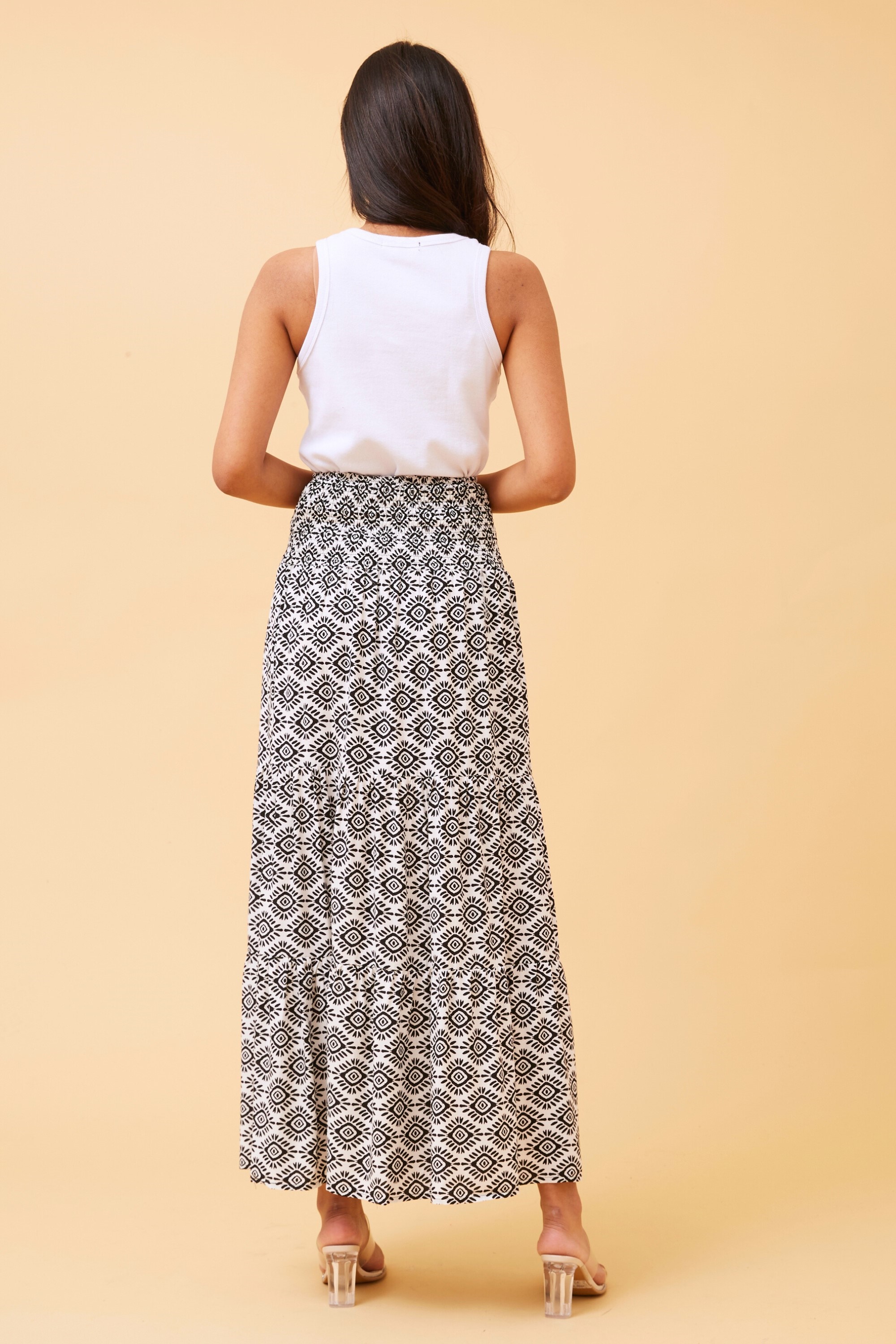 BETTINA GEOMETRIC PRINT MAXI SKIRT