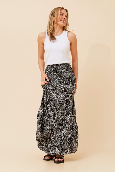BETTINA LEAF PRINT SKIRT