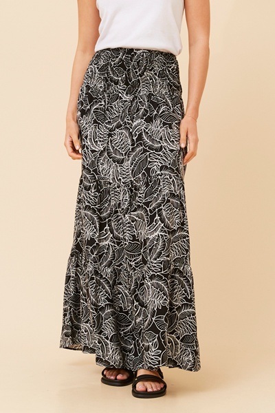 BETTINA LEAF PRINT SKIRT