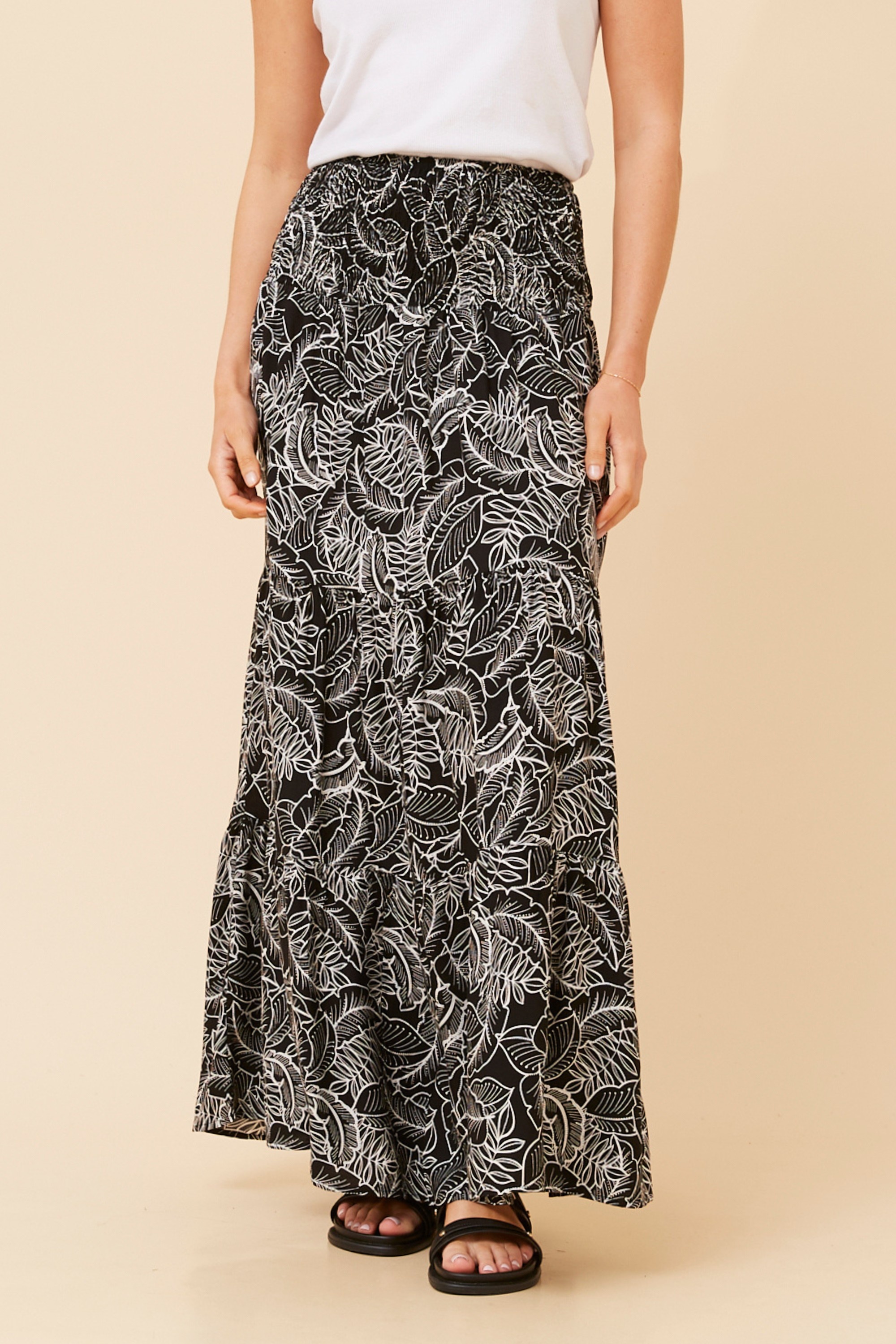 BETTINA LEAF PRINT SKIRT