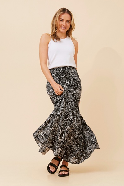 BETTINA LEAF PRINT SKIRT