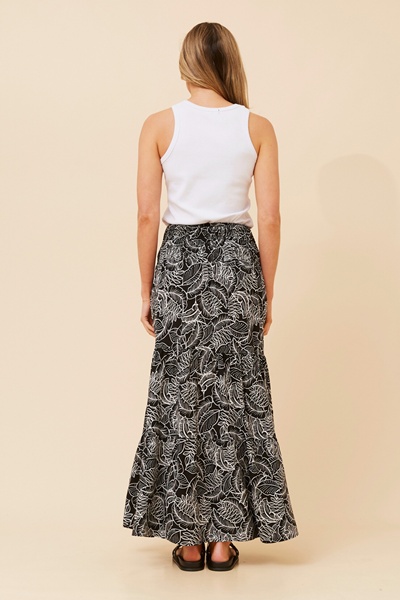 BETTINA LEAF PRINT SKIRT