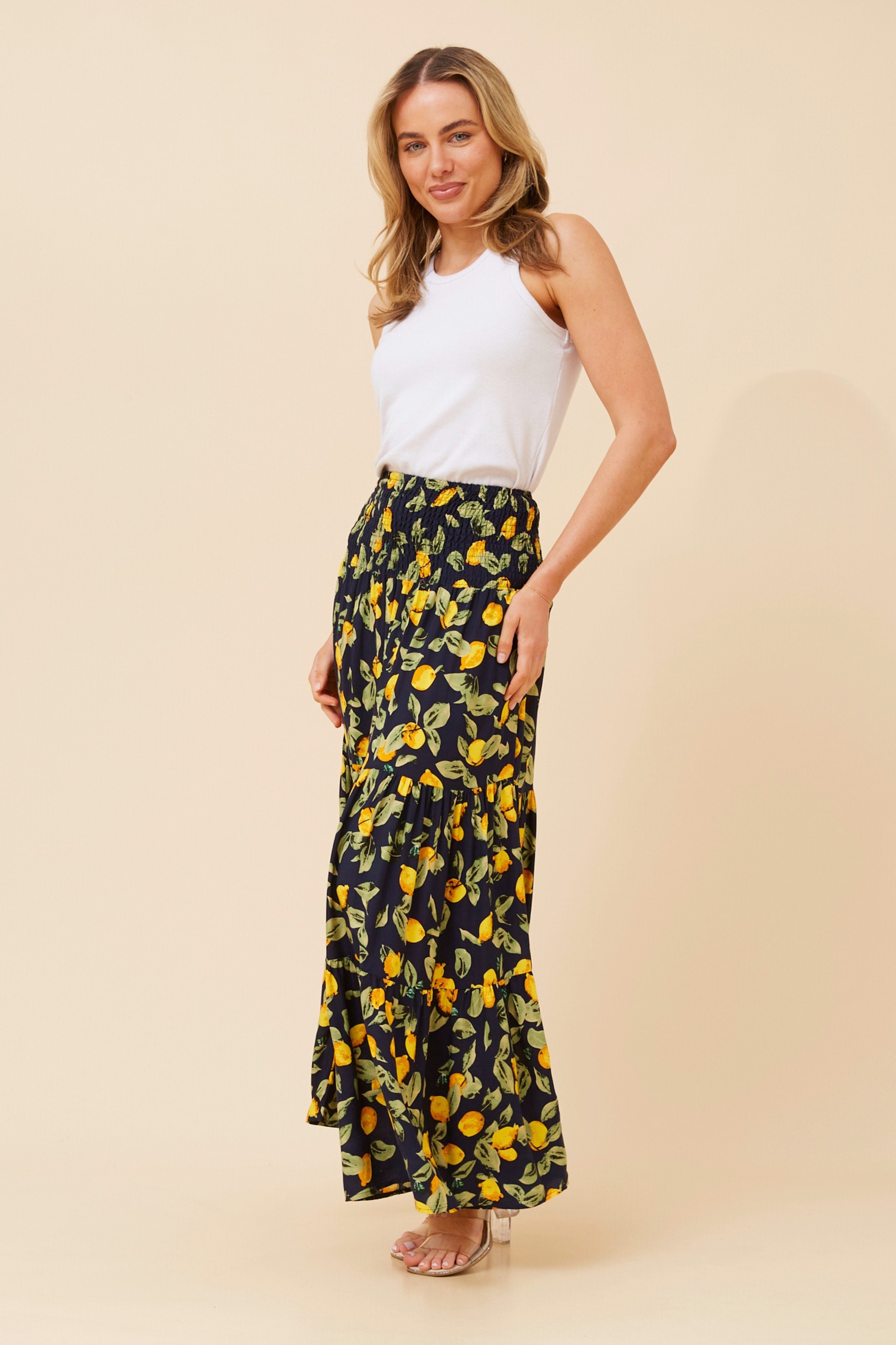 BETTINA LEMON PRINT SKIRT