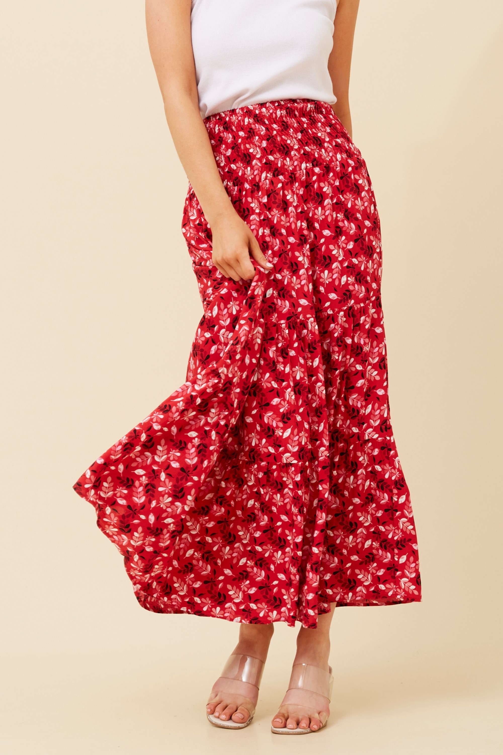 BETTINA SHIRRED WAIST MAXI SKIRT