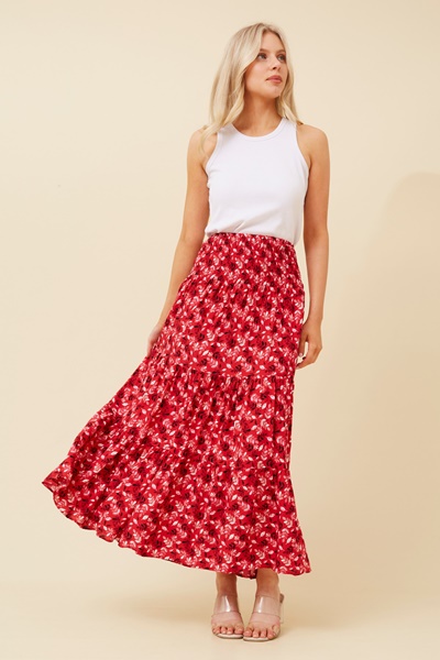 BETTINA SHIRRED WAIST MAXI SKIRT