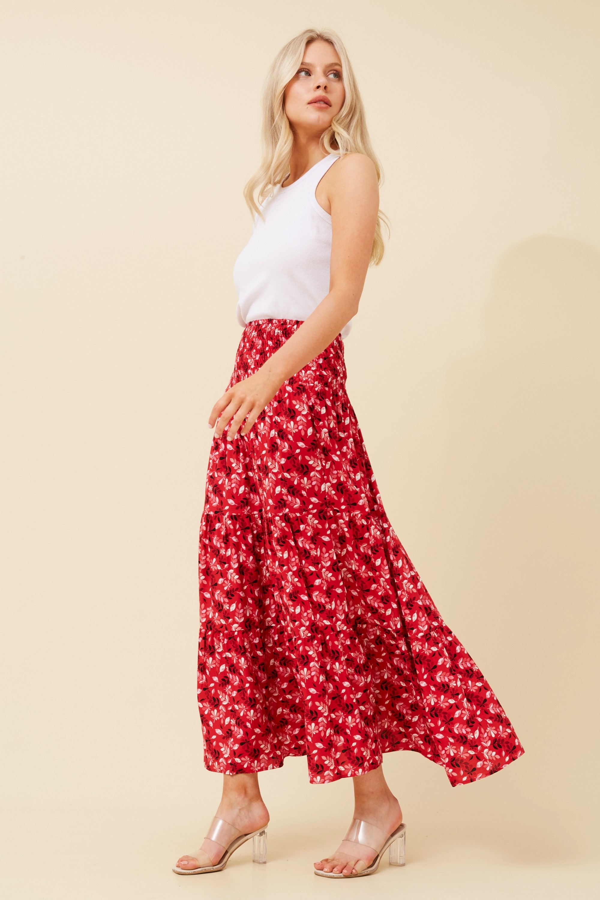 BETTINA SHIRRED WAIST MAXI SKIRT