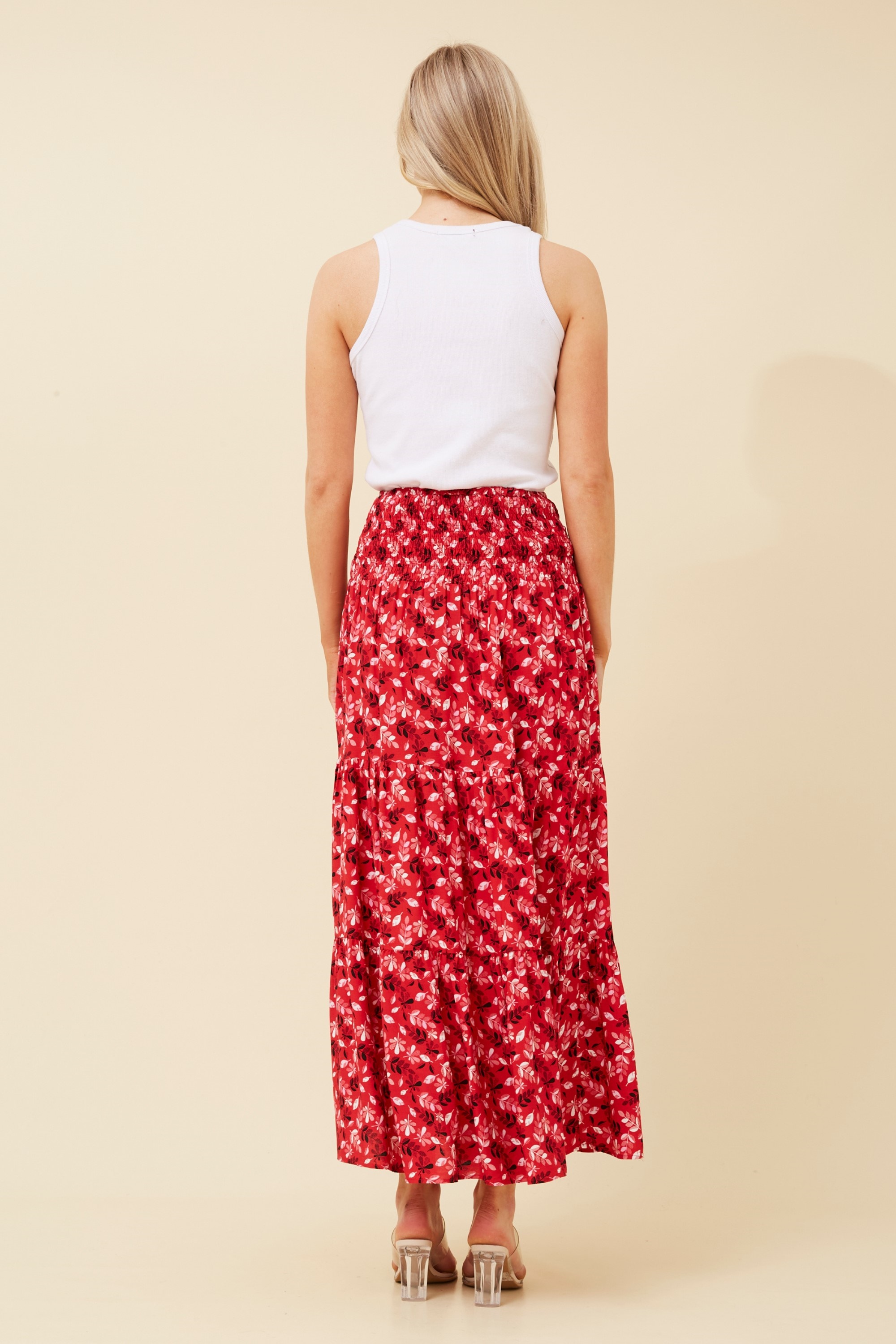 BETTINA SHIRRED WAIST MAXI SKIRT