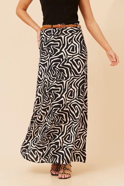 BETTY ABSTRACT PRINT MAXI SKIRT