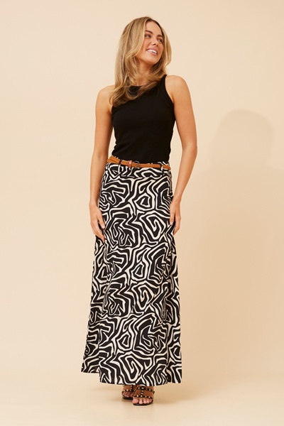 BETTY ABSTRACT PRINT MAXI SKIRT