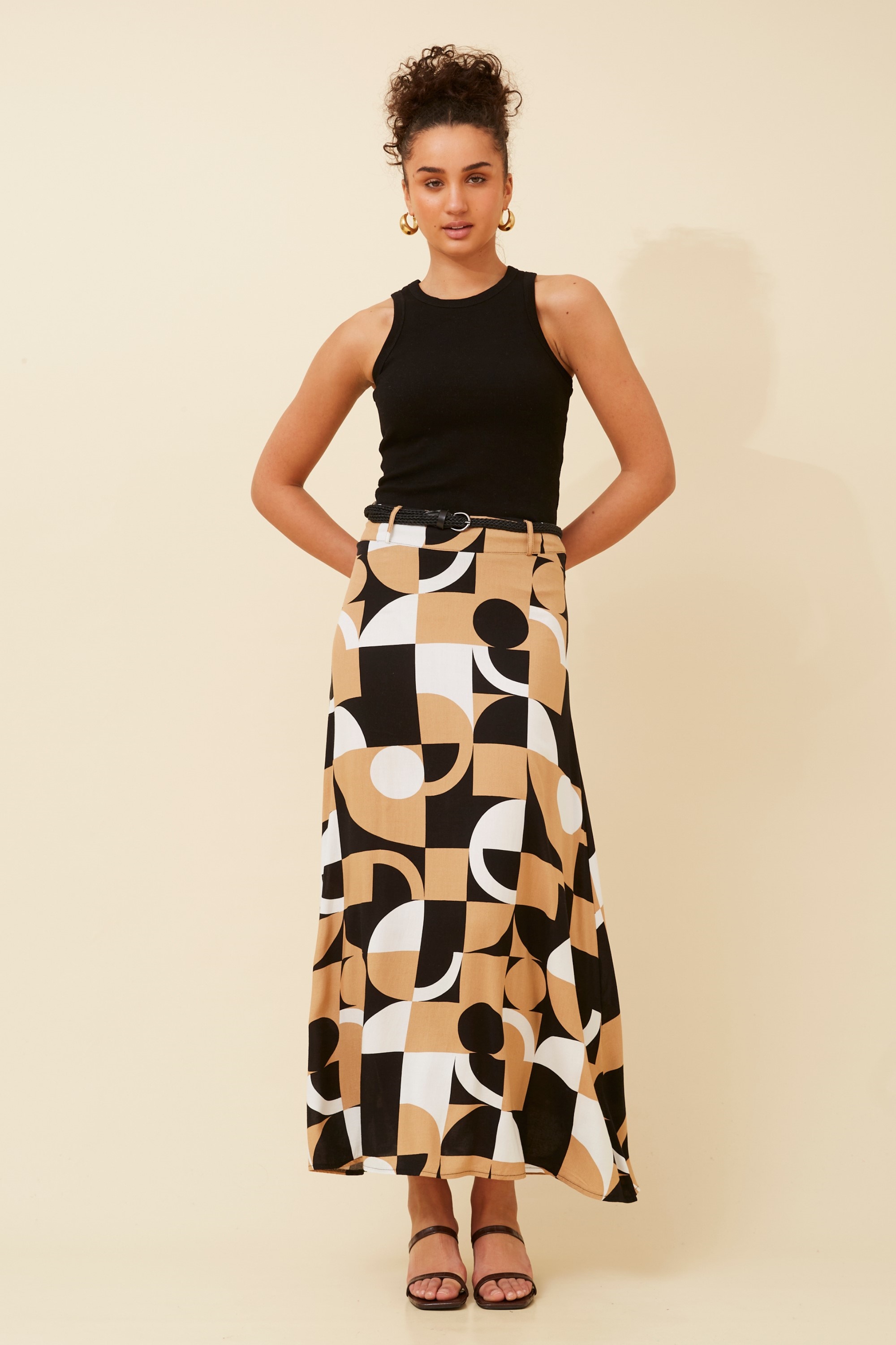 Betty geometric print maxi skirt Buy Online Femme Connection