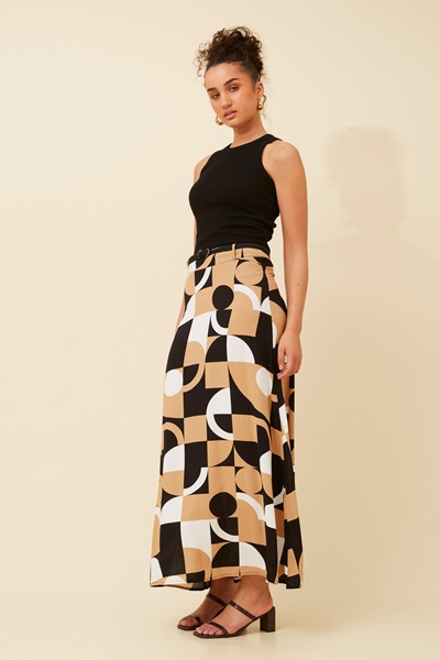 BETTY GEOMETRIC PRINT MAXI SKIRT