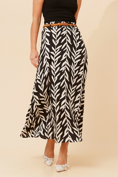 BETTY LEAF PRINT MAXI SKIRT
