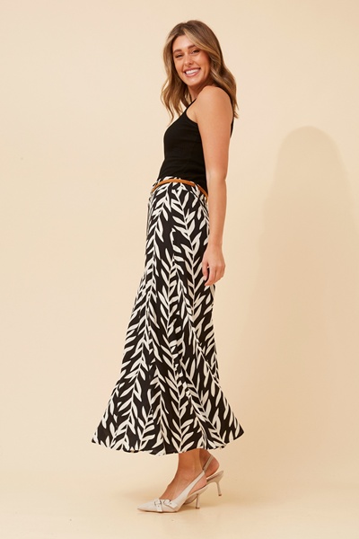 BETTY LEAF PRINT MAXI SKIRT