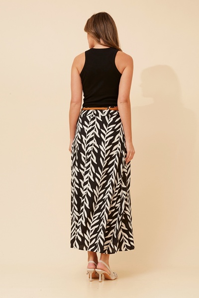 BETTY LEAF PRINT MAXI SKIRT