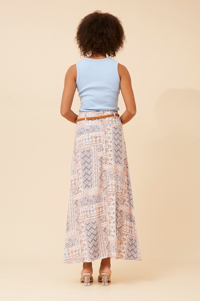 BETTY PATCHWORK PRINT MAXI SKIRT
