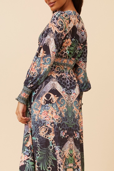 BINA ARABESQUE PRINT MIDI DRESS