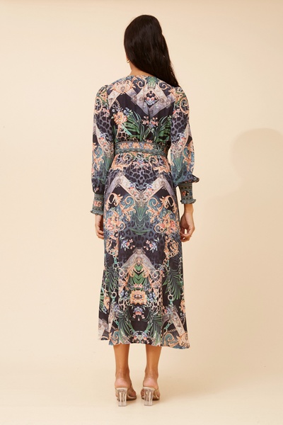 BINA ARABESQUE PRINT MIDI DRESS