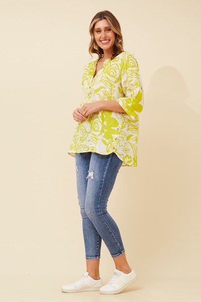 BLAKELY FLORAL LINEN TOP