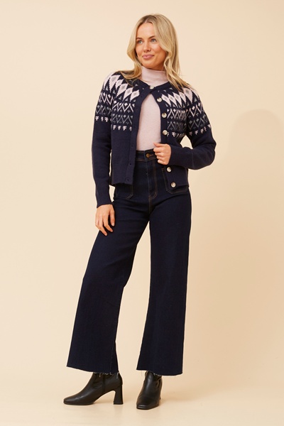 BLUETTA JACQUARD KNIT CARDIGAN