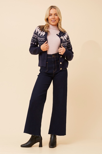 BLUETTA JACQUARD KNIT CARDIGAN