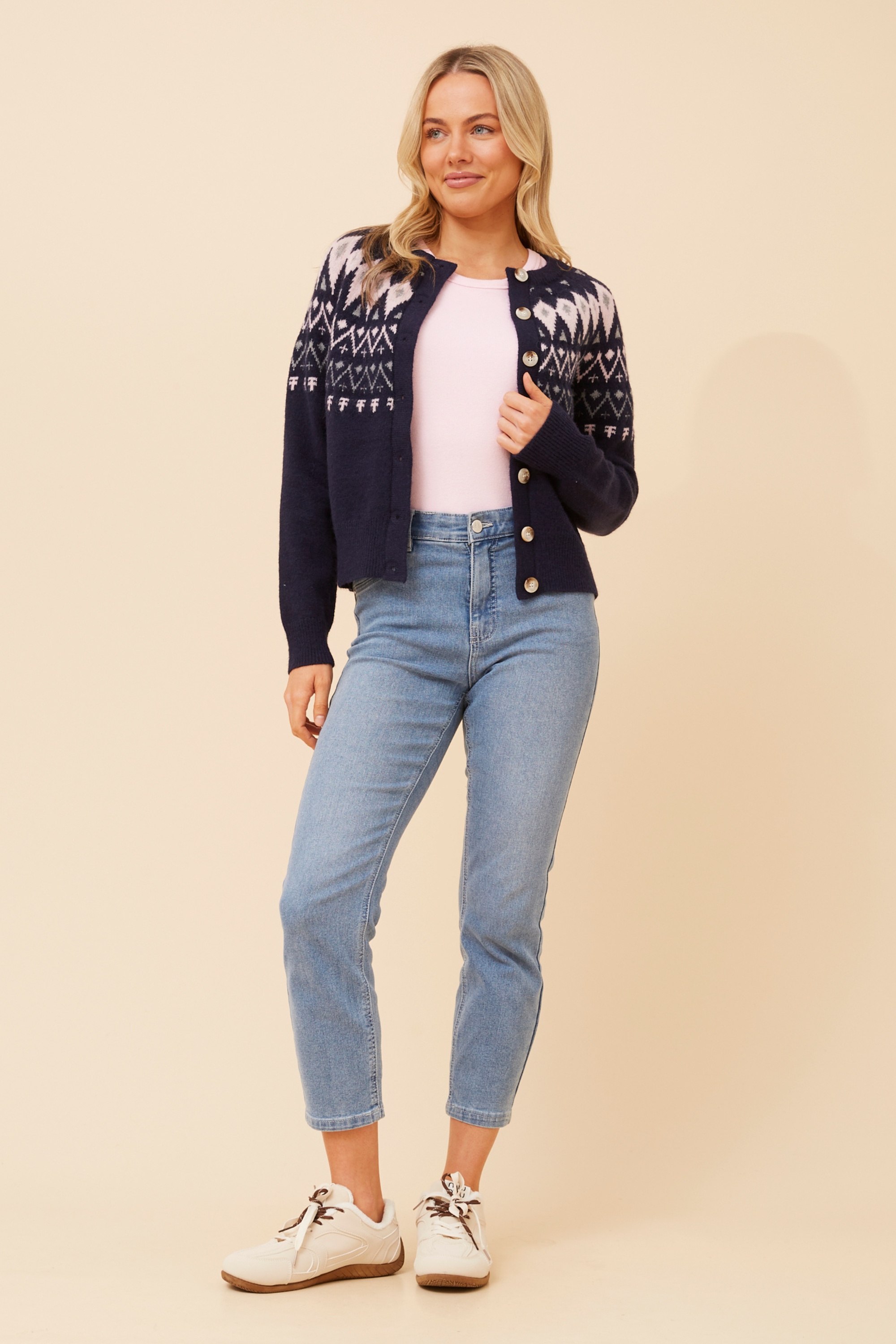 BLUETTA JACQUARD KNIT CARDIGAN