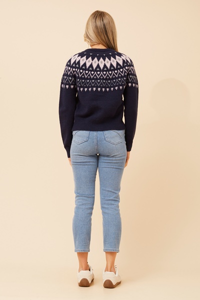 BLUETTA JACQUARD KNIT CARDIGAN