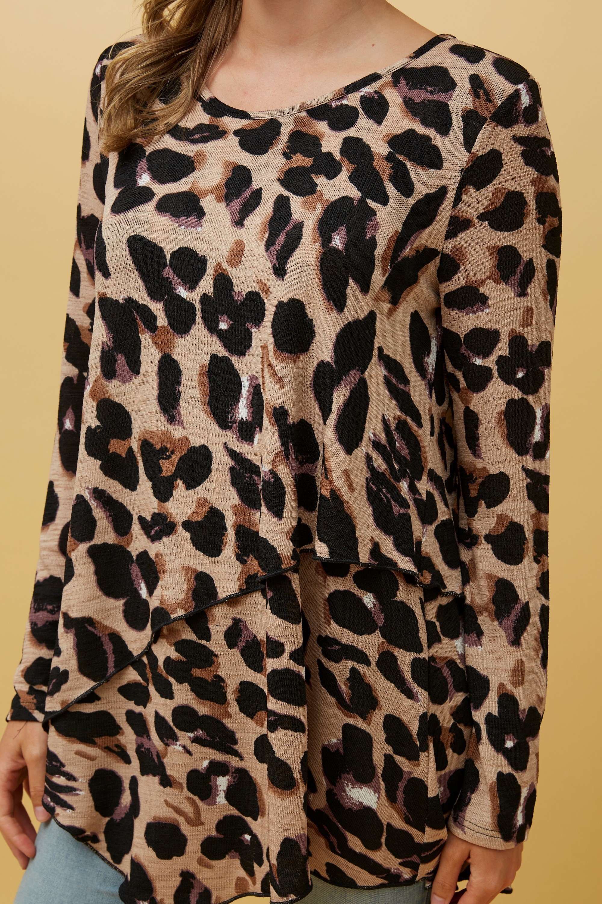 BOBBI ANIMAL PRINT DOUBLE LAYERED TOP