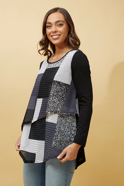 BOBBI DOUBLE LAYER COLOUR BLOCK TOP