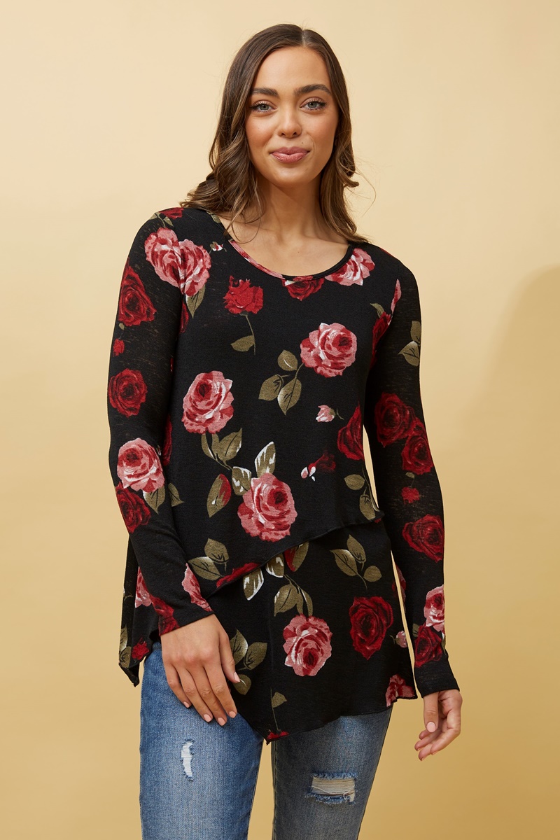 BOBBI FLORAL DOUBLE LAYERED TOP